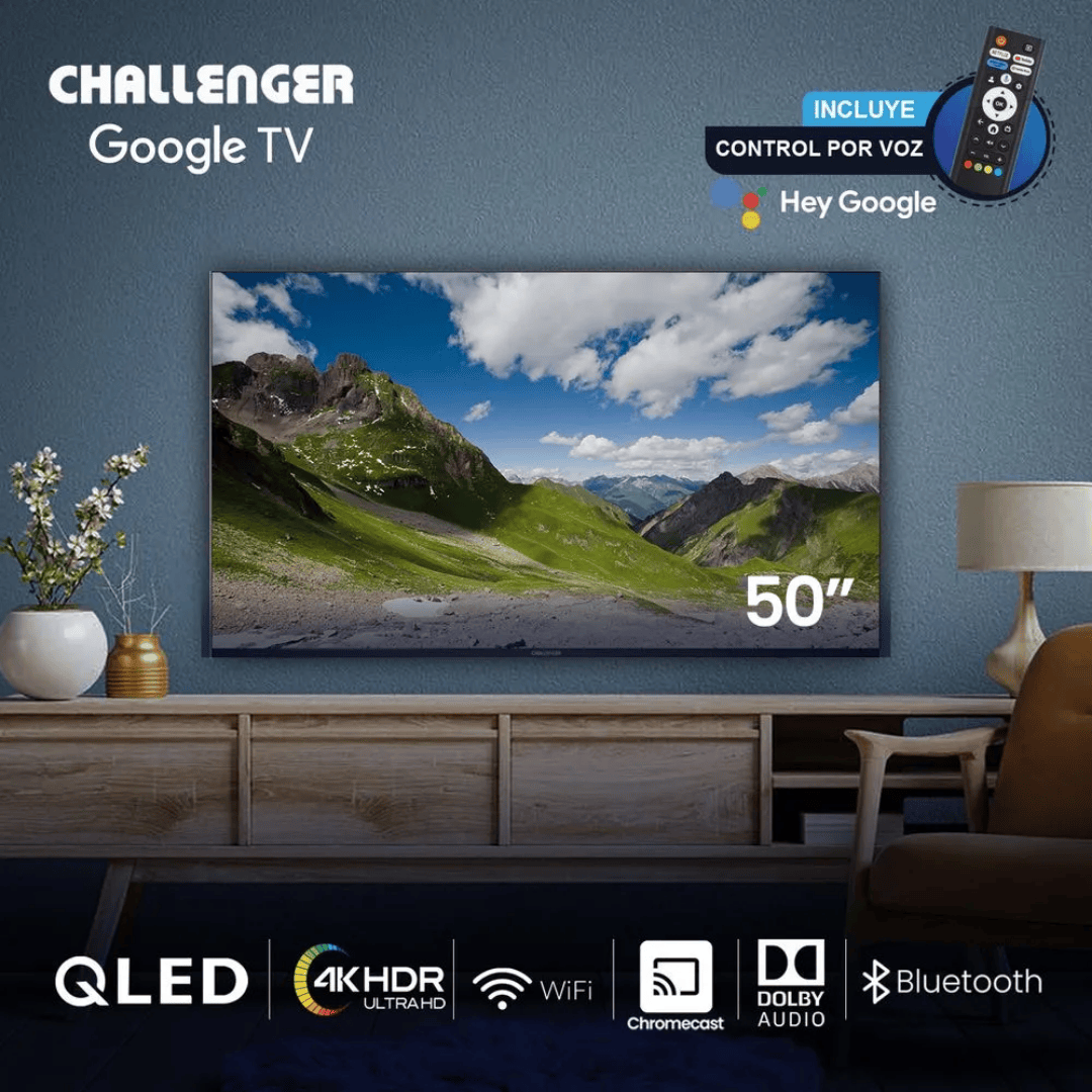 Televisor Challenger 50" 4K HDR QLED Google TV – vista 5
