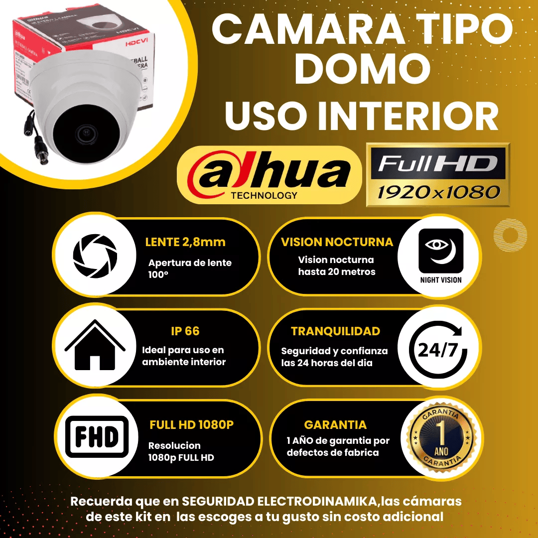 Cámaras De Seguridad Kit Cctv 1080p Dahua Dvr 4ch + 4 cámaras – vista 4
