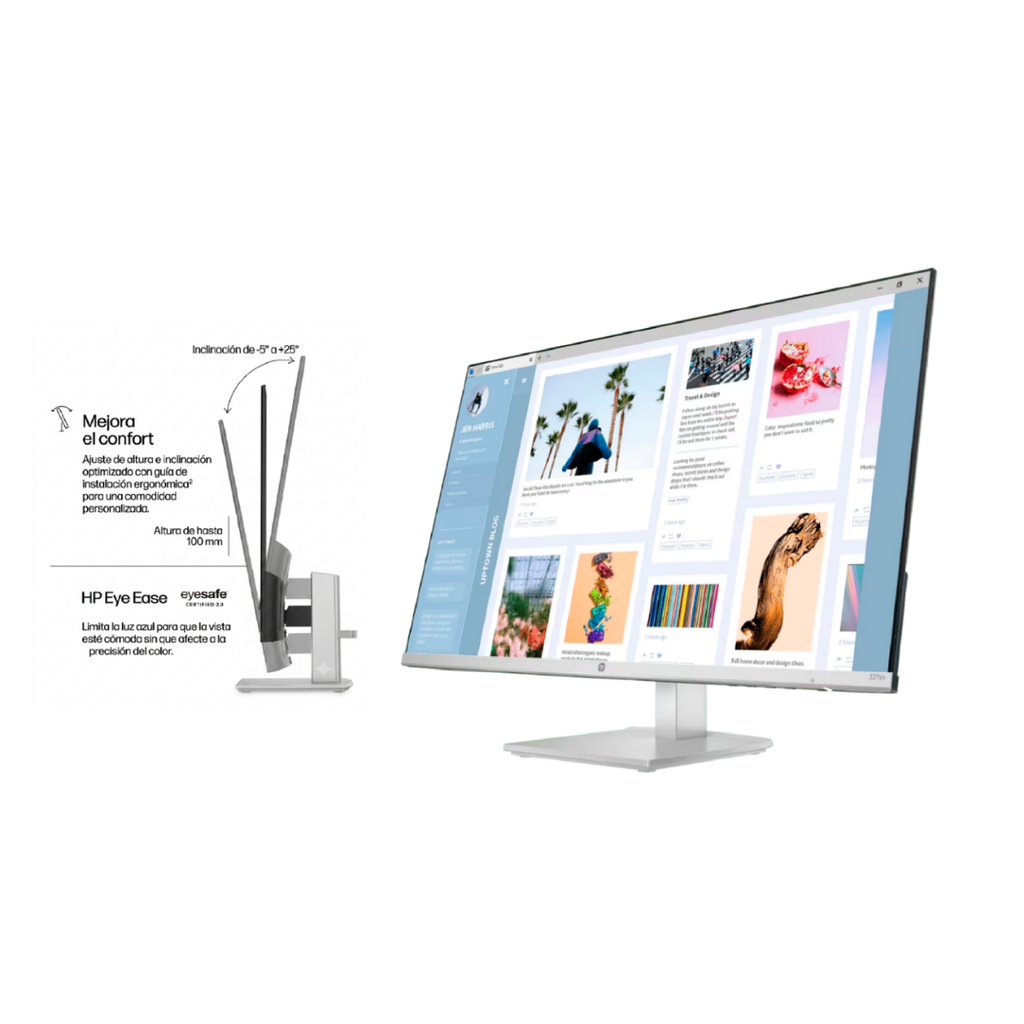 Monitor HP Serie 5 FHD 527SH con Altura Ajustable 27" – vista 2